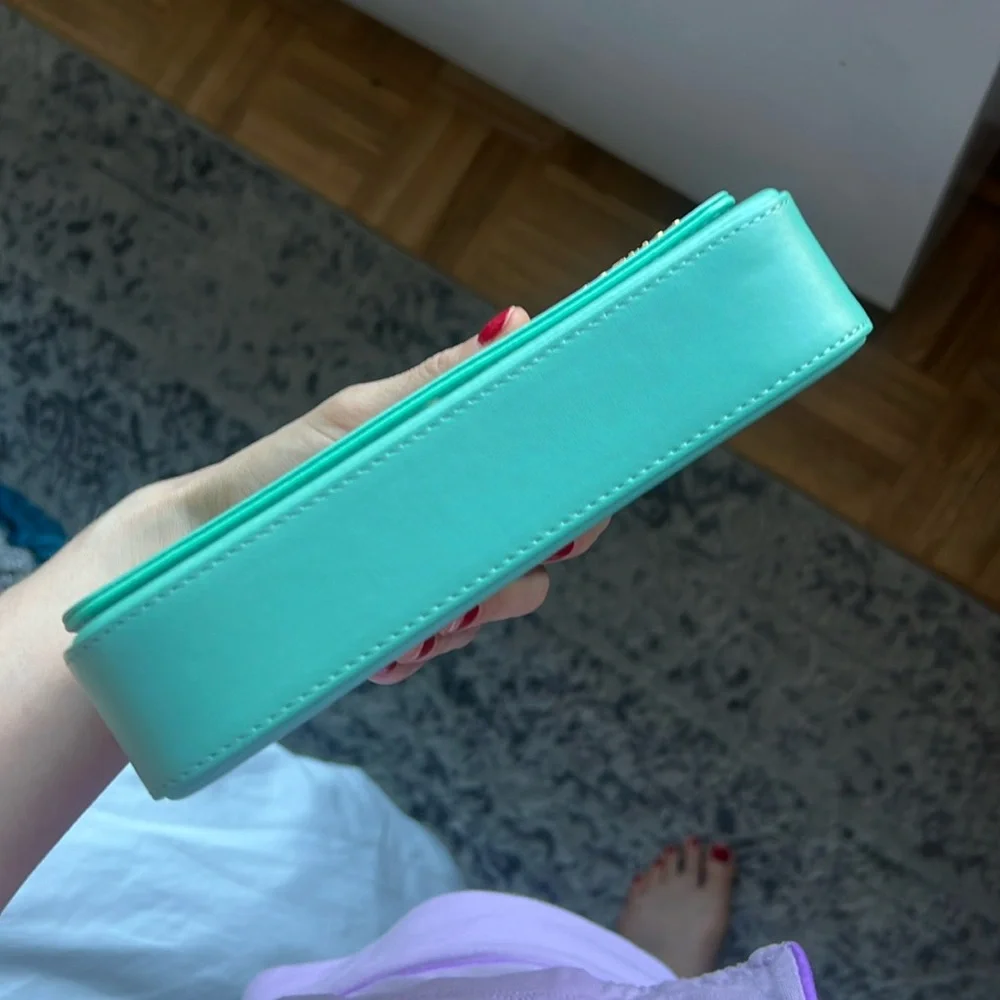 Jacquemus light turquoise le Carinu bag with Gold Hardware- like new - Picture 7 of 16